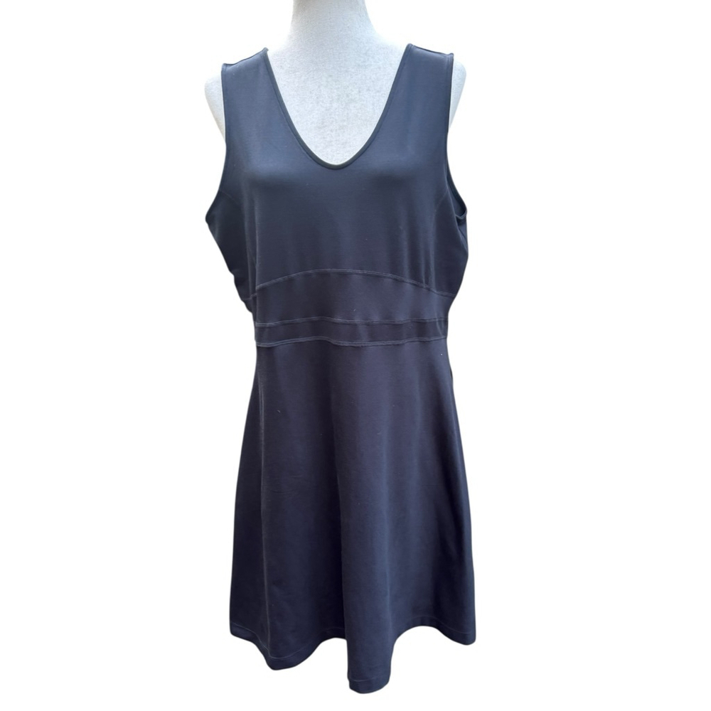 Title Nine Dream V Neck Dress XL Black Travel Athletic Fit Flare Casual Comfy - Picture 11 of 12